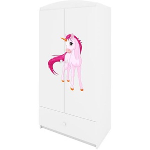 Kleiderschrank  Einhorn ¦ weiß ¦ Maße (cm): B: 52 H: 181,2