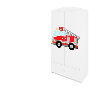 Kleiderschrank  Feuerwehr ¦ weiß ¦ Maße (cm): B: 90 H: 181,2