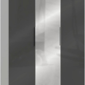Kleiderschrank FRESH TO GO Level Schränke Gr. B/H/T: 150 cm x 216 cm x 58 cm, 3 St., weiß (weiß, grauglas) Kleiderschrank Drehtürenschrank Drehtürenschränke Schränke mit Glas- und Spiegeltüren