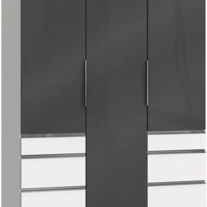 Kleiderschrank FRESH TO GO Level Schränke Gr. B/H/T: 150 cm x 236 cm x 58 cm, 3 St., weiß (weiß, grauglas) Drehtürenschrank Kleiderschrank Drehtürenschränke Schränke