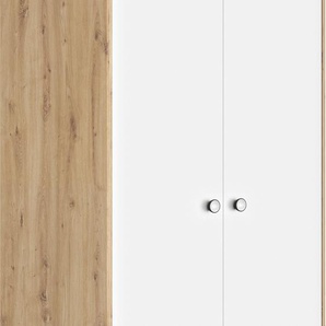Kleiderschrank GALIPETTE Arthur Schränke Gr. B/H/T: 93 cm x 184 cm x 56 cm, 2 St., braun (eiche artisan, weiß) Baby Drehtürenschrank Kleiderschrank Kinderkleiderschrank Kinderschränke mit 2 Einlegeböden und Kleiderstange
