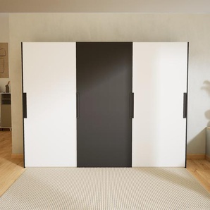 Kleiderschrank Graphitgrau - Individueller Designer-Kleiderschrank - 304 x 232 x 65 cm, Selbst Designen, Böden/hohe Schublade/Schublade Glasfront/kompakt Schublade/Kleiderlift/Kleiderstange