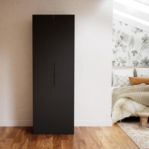Kleiderschrank Graphitgrau - Individueller Designer-Kleiderschrank - 84 x 232 x 62 cm, Selbst Designen, Böden/hohe Schublade/Schublade Glasfront/Schuhauszug/Kleiderstange