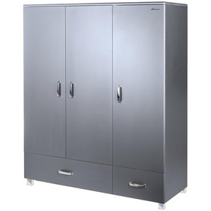 Kleiderschrank - grau - Materialmix - 146 cm - 200 cm - 52 cm | Möbel Kraft