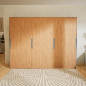 Kleiderschrank Grau - Individueller Designer-Kleiderschrank - 304 x 232 x 65 cm, Selbst Designen, Böden/hohe Schublade/Schublade Glasfront/kompakt Schublade/Kleiderlift