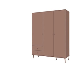 Kleiderschrank 3-türig  Terracottafarben  mit Einlegeböden Hemsby ¦ rot ¦ Maße (cm): B: 154,2 H: 201,7 T: 52.2