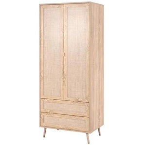 Kleiderschrank - holzfarben - Materialmix - 80 cm - 194,7 cm - cm 55,0 | Möbel Kraft