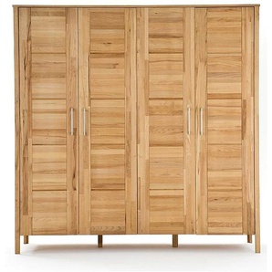 Kleiderschrank HOME AFFAIRE Modesty II Schränke Gr. B/H/T: 205 cm x 202 cm x 61 cm, 4 St., beige (kernbuche) Drehtürenschrank Kleiderschrank Drehtürenschränke Schränke aus massivem Kernbuchenholz, in unterschiedlichen Schrankbreiten
