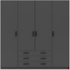 Kleiderschrank HOME AFFAIRE Schränke Gr. B/H/T: 195,5 cm x 200,4 cm x 49,6 cm, schwarz Kleiderschränke