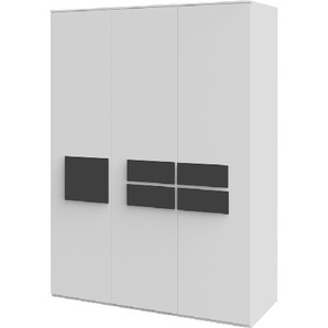 Kleiderschrank in Weiß Anthrazit 3 türig