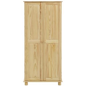 Kleiderschrank Kiefern Holz, 2 Türen - Schrank, Garderobenschrank, Mehrzweckschrank