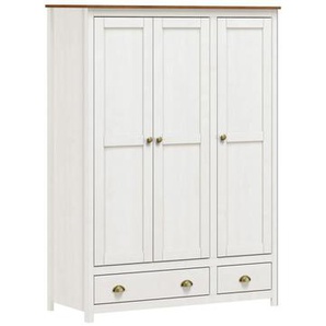 Kleiderschrank Kiefern Holz, 3 Türen, 2 Schubladen - Schrank, Garderobenschrank, Mehrzweckschrank
