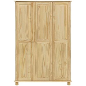 Kleiderschrank Kiefern Holz, 3 Türen - Schrank, Garderobenschrank, Mehrzweckschrank
