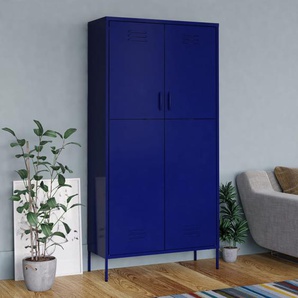 Kleiderschrank Marineblau 90x50x180 cm Stahl