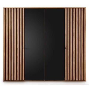 Kleiderschrank Massivholz Wildeiche Front glasbeschichtet Anthrazit