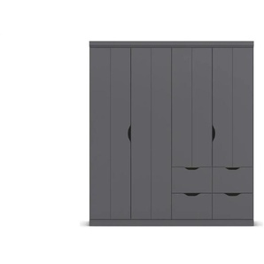 Kleiderschrank mit Schubladen Frieda ¦ grau ¦ Maße (cm): B: 181 H: 203