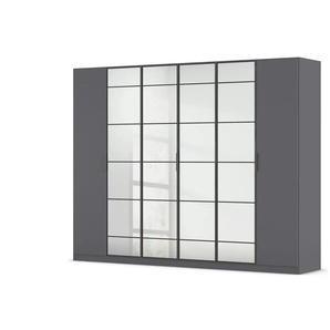 Kleiderschrank mit Spiegel - grau - Materialmix - 271 cm - 210 cm | Möbel Kraft