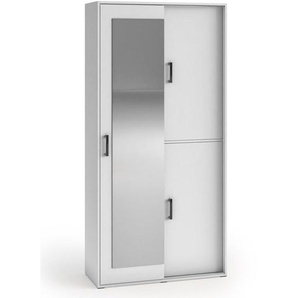 Kleiderschrank mit Spiegel LANO 100 cm Weiß