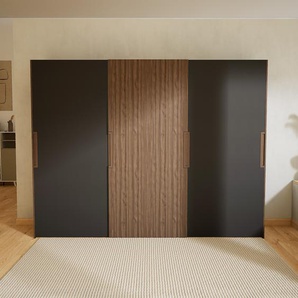 Kleiderschrank Nussbaum - Individueller Designer-Kleiderschrank - 304 x 232 x 65 cm, Selbst Designen, Böden/hohe Schublade/kompakt Schublade/Kleiderlift/Kleiderstange