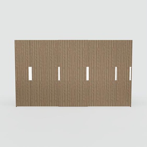 Kleiderschrank Nussbaum - Individueller Designer-Kleiderschrank - 404 x 232 x 65 cm, Selbst Designen, Böden/Schublade Glasfront/kompakt Schublade/Kleiderlift/Hosenhalter/Kleiderstange