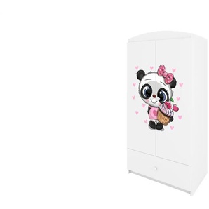 Kleiderschrank  Panda ¦ weiß ¦ Maße (cm): B: 52 H: 181,2