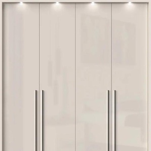 Kleiderschrank PLACES OF STYLE Piano Schränke Gr. B/H/T: 187 cm x 226 cm x 60 cm, 4 Türen, 4 St., beige (beige hochglanz) Drehtürenschrank Kleiderschrank Drehtürenschränke
