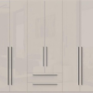 Kleiderschrank PLACES OF STYLE Piano Schränke Gr. B/H/T: 272 cm x 224 cm x 56 cm, 6 Türen, 2 Schubladen, 6 St., beige (beige hochglanz) Drehtürenschrank Kleiderschrank Drehtürenschränke