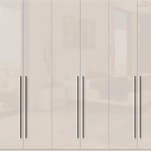 Kleiderschrank PLACES OF STYLE Piano Schränke Gr. B/H/T: 272 cm x 224 cm x 56 cm, 6 Türen, 6 St., beige (beige hochglanz) Drehtürenschrank Kleiderschrank Drehtürenschränke