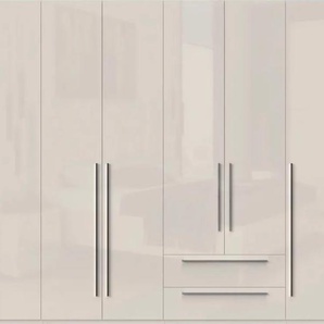 Kleiderschrank PLACES OF STYLE Piano Schränke Gr. B/H/T: 317 cm x 224 cm x 56 cm, 7 Türen, 2 Schubladen, 7 St., beige (beige hochglanz) Drehtürenschrank Kleiderschrank Drehtürenschränke