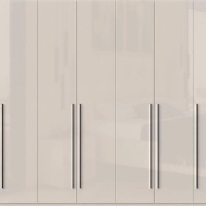 Kleiderschrank PLACES OF STYLE Piano Schränke Gr. B/H/T: 317 cm x 224 cm x 56 cm, 7 Türen, 7 St., beige (beige hochglanz) Drehtürenschrank Kleiderschrank Drehtürenschränke