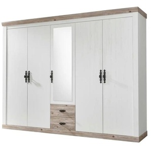 Kleiderschrank  Roble ¦ weiß ¦ Maße (cm): B: 265 H: 201
