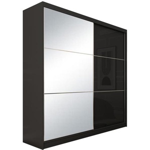 Kleiderschrank Schiebetürenschrank mit Lacobelglas VIVA 120 cm weiß