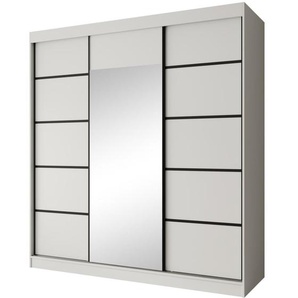 Kleiderschrank Schiebetürenschrank mit Spiegel MONIKA 200 cm schwarz