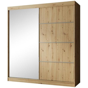 Kleiderschrank Schiebetürenschrank mit Spiegel PACO 250 cm schwarz