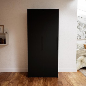Kleiderschrank Schwarz - Individueller Designer-Kleiderschrank - 104 x 232 x 62 cm, Selbst Designen, Böden/hohe Schublade/Kleiderstange