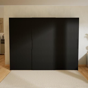 Kleiderschrank Schwarz - Individueller Designer-Kleiderschrank - 304 x 232 x 65 cm, Selbst Designen, Böden/hohe Schublade/Kleiderstange