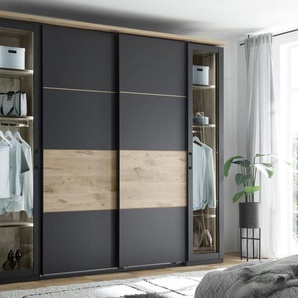 Kleiderschrank Smoothy, anthrazit/Viking Eiche-Nachbildung, 267 x 225 cm