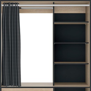 Kleiderschrank TEMAHOME JUNGO Schränke Gr. B/H/T: 122 cm x 182,1 cm x 50 cm, schwarz (eichefarbig) Textil-Kleiderschränke