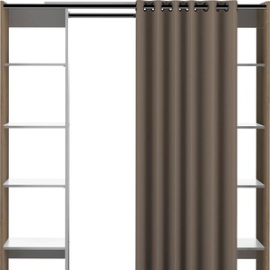 Kleiderschrank TEMAHOME TOM Schränke Gr. B/H/T: 112 cm x 182 cm x 50 cm, braun (eichefarbig) Textil-Kleiderschränke Ausziehbarer auf 185,3 cm