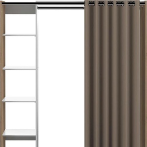 Kleiderschrank TEMAHOME Tom Schränke Gr. H/T: 181 cm x 50 cm, grau (eichefarben, weiß, grau) Textil-Kleiderschränke