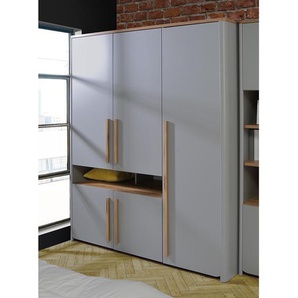 Kleiderschrank 158 x 194 x 59cm Braun/Grau