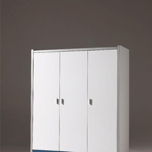 Kleiderschrank VIPACK Bonn Schränke Gr. B: 141 cm, 3 Türen, 3 St., weiß (weiß, blau) Kleiderschränke