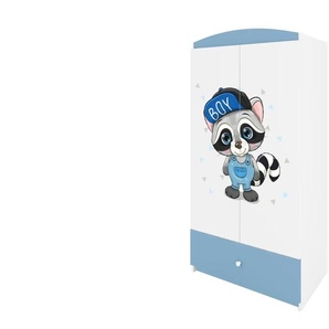 Kleiderschrank  Waschbär ¦ blau ¦ Maße (cm): B: 52 H: 181,2