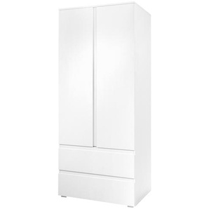 Kleiderschrank - weiß - Materialmix - 80 cm - 191 cm - 55 cm | Möbel Kraft