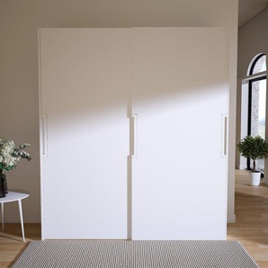 Kleiderschrank Weiß - Individueller Designer-Kleiderschrank - 204 x 232 x 65 cm, Selbst Designen, Böden/hohe Schublade/Kleiderstange