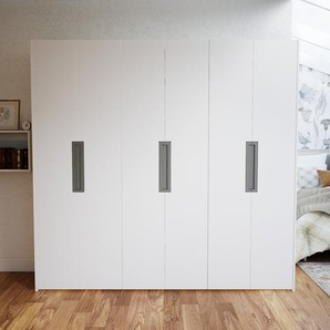 Kleiderschrank Weiß - Individueller Designer-Kleiderschrank - 244 x 232 x 62 cm, Selbst Designen, Böden/Kleiderstange