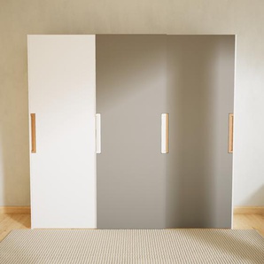 Kleiderschrank Weiß - Individueller Designer-Kleiderschrank - 244 x 232 x 65 cm, Selbst Designen, Böden/hohe Schublade/Schublade Glasfront/kompakt Schublade/Kleiderlift/Schuhauszug
