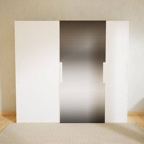 Kleiderschrank Weiß - Individueller Designer-Kleiderschrank - 254 x 232 x 65 cm, Selbst Designen, Böden/hohe Schublade/Schublade Glasfront/Kleiderlift/Hosenhalter/Kleiderstange