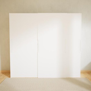 Kleiderschrank Weiß - Individueller Designer-Kleiderschrank - 254 x 232 x 65 cm, Selbst Designen, Böden/hohe Schublade/Schublade Glasfront/Kleiderlift/Kleiderstange