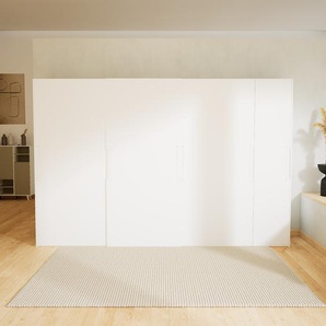 Kleiderschrank Weiß - Individueller Designer-Kleiderschrank - 354 x 232 x 65 cm, Selbst Designen, Böden/hohe Schublade/Schublade Glasfront/kompakt Schublade/Kleiderlift